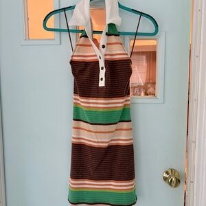 Urban Outfitters Retro Striped Halter Mini Bodycon Dress